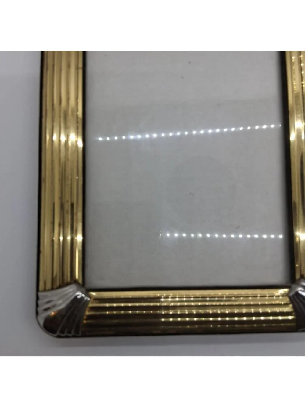 Set Of 4 Vintage Brass & Silver Metal Picture Frames Art Deco Mid Century
